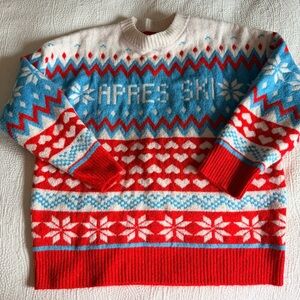 ASOS Red, Blue & White Fair Isle Crewneck Sweater